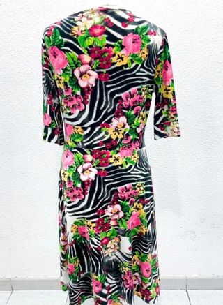 Vestido midi zebra floral