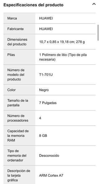 Huawei Mediapad 7” bateria nueva