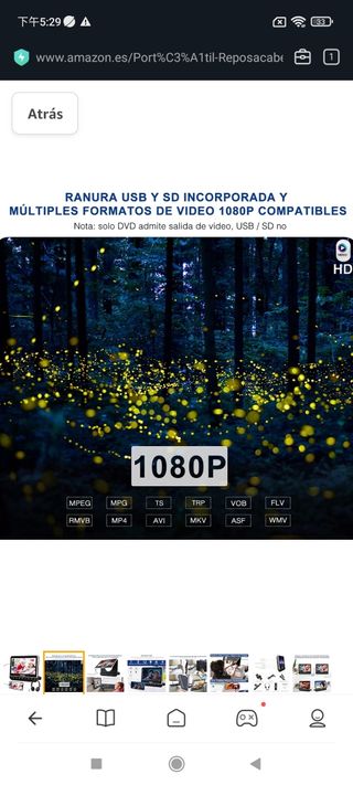 10.1" DVD Portátil Coche Reposacabezas con Entrada
