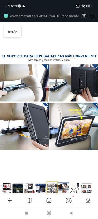 10.1" DVD Portátil Coche Reposacabezas con Entrada