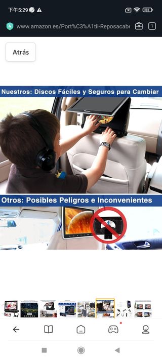 10.1" DVD Portátil Coche Reposacabezas con Entrada