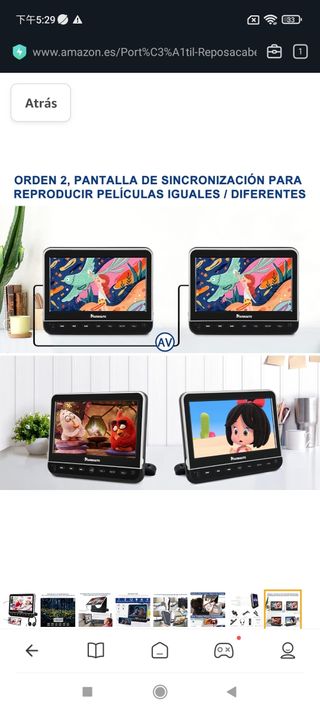 10.1" DVD Portátil Coche Reposacabezas con Entrada