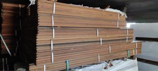 Tarima 100% maciza Teca machiembrada