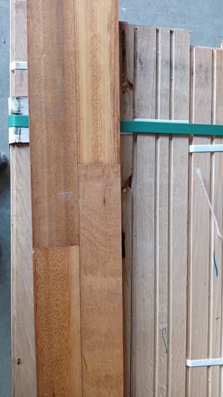 Tarima 100% maciza Teca machiembrada