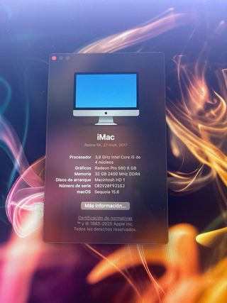 Apple iMac 27” 5k i5 3.8ghz 32gb Ram Gpu 8gb