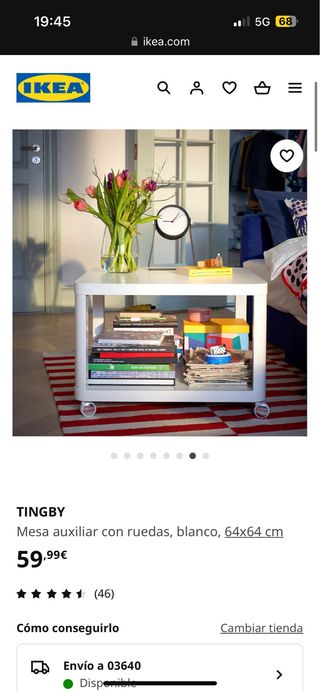 Mesa auxiliar con ruedas