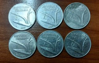 6 MONETE DA 10 LIRE