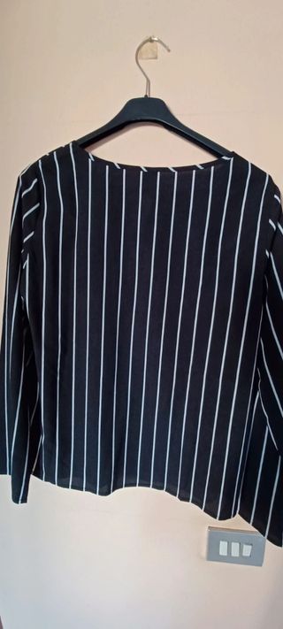 Camicia nera righe Shein TG M