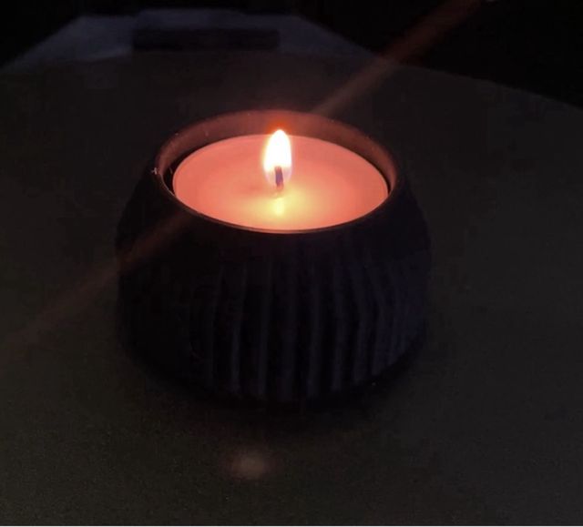 Portacandele nero 2 pezzi