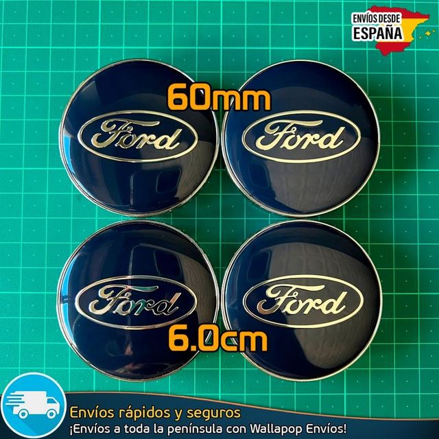 X4 Tapacubos Ford 60mm Cubrebujes Tapas Llantas