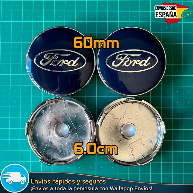 X4 Tapacubos Ford 60mm Cubrebujes Tapas Llantas