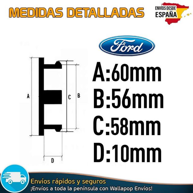 X4 Tapacubos Ford 60mm Cubrebujes Tapas Llantas