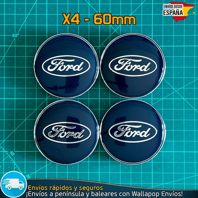 X4 Tapacubos Ford 60mm Cubrebujes Tapas Llantas