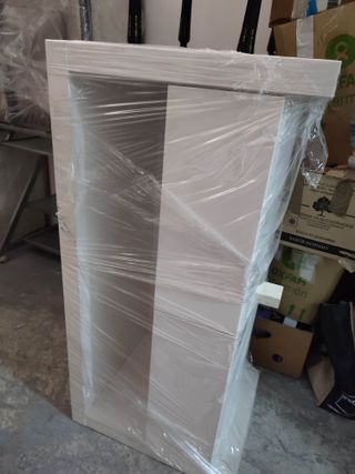 mesilla mueble tv television lacado blanco cajones