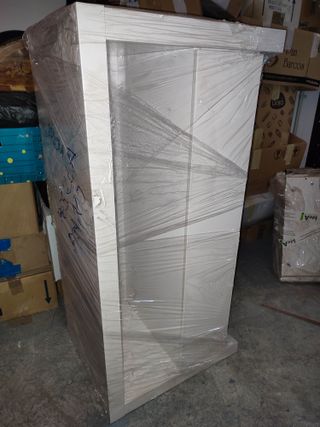 mesilla mueble tv television lacado blanco cajones