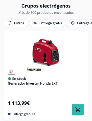 Generador honda Ex7 inverter