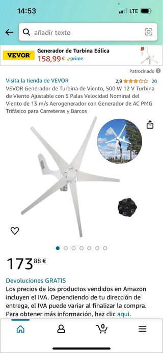 Generador de turbina de viento