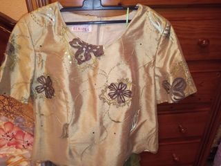 Blusa cuerpo fiesta lentejuelas y bordados