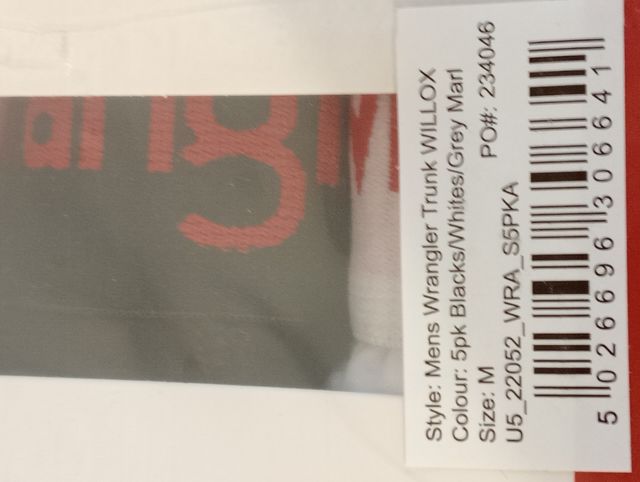 Pack de 5 Boxer wrangler Talla M hombre