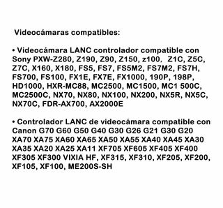 Control Remoto Videocamaras LANC Sony Canon NUEVO