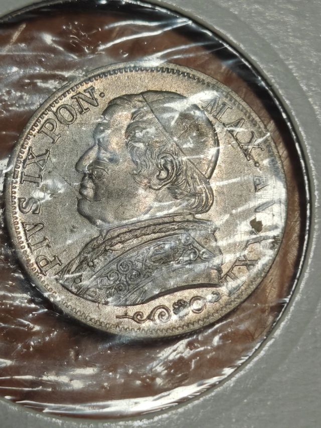 Moneta 1 lira 1867 vaticano