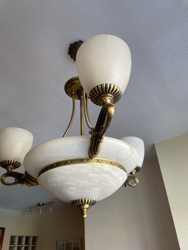 Juego de 3 lamparas de alabastro