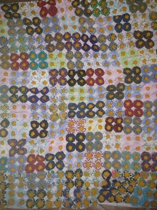 Edredón vintage de flores de tela