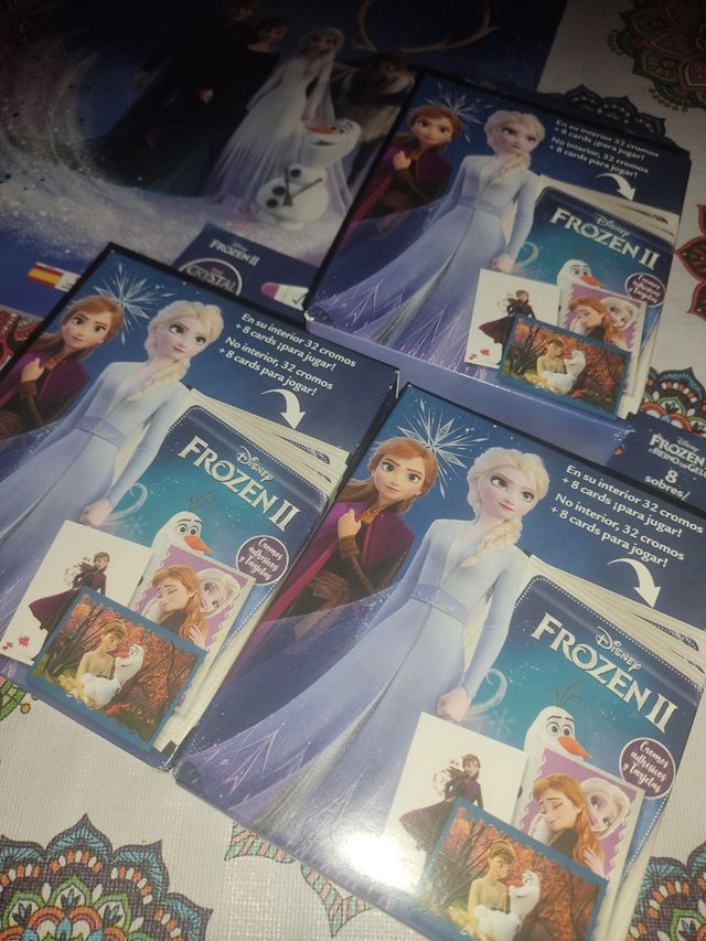 Cromos frozen II, caja 32 cromos y 8 cards para ju
