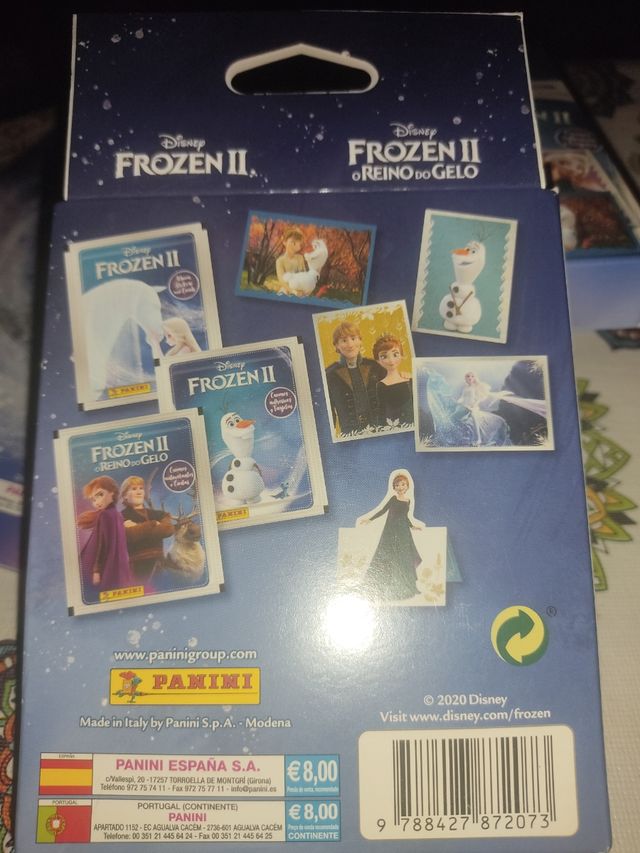 Cromos frozen II, caja 32 cromos y 8 cards para ju