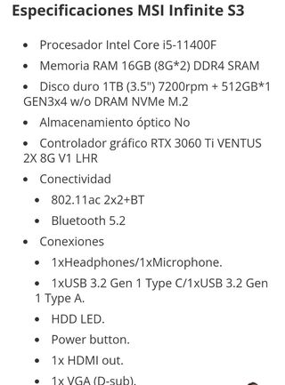 Pc gaming msi mag infinite 3