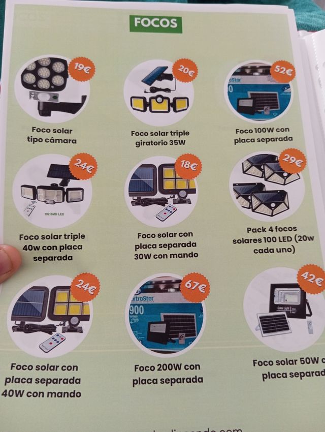 Focos y farolas solares