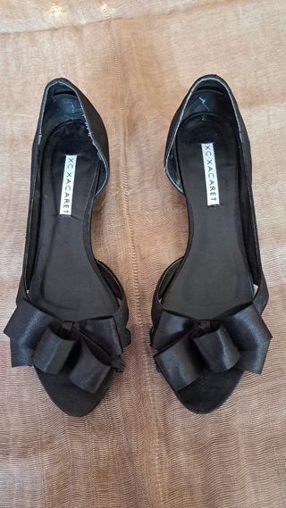 Zapatos fiesta planos raso negros