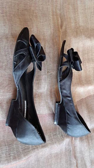 Zapatos fiesta planos raso negros