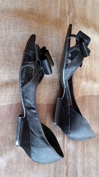 Zapatos fiesta planos raso negros