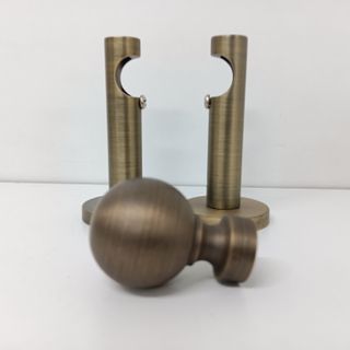 2 Soportes cortinas + 2 terminales metal 20 mm.