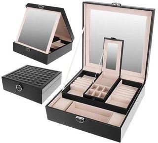 Joyero negro elegante, 3D organizador para joyas
