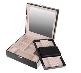 Joyero negro elegante, 3D organizador para joyas