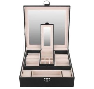 Joyero negro elegante, 3D organizador para joyas