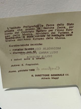 Medaglia “Anno della Musica”