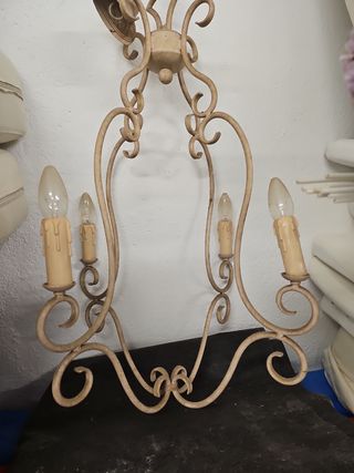 LAMPARA FORJA BLANCA. ideal terrazaa