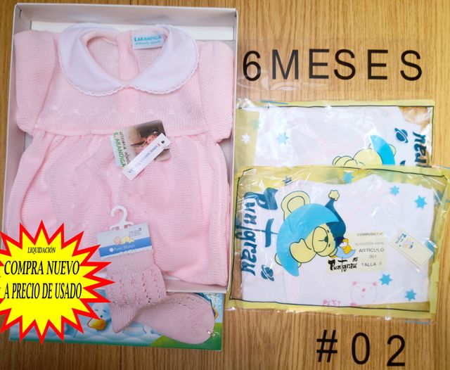 LOTE ROPA NUEVA BEBÉ:CONJUNTO Y 2 BODYS (6M)