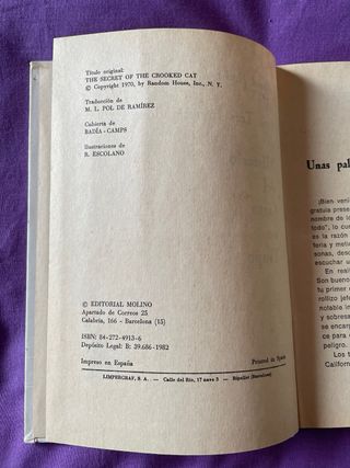 Misterio del gato de trapo Los tres investigadores