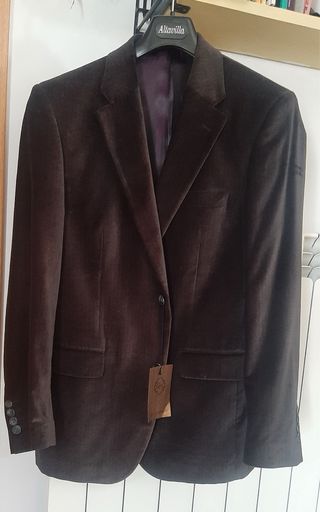 Chaqueta marrón de ante hombre