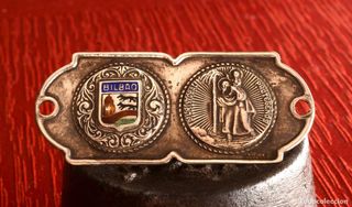 PLACA PLATA ESCUDO DE BILBAO MEDALLA SAN CRISTÓBAL