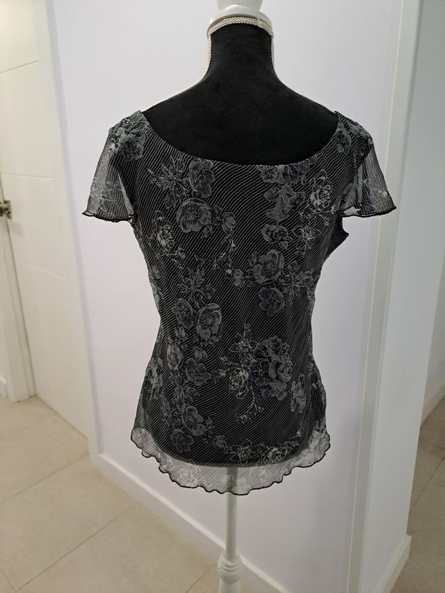 Top estampado negro-blanco H&M