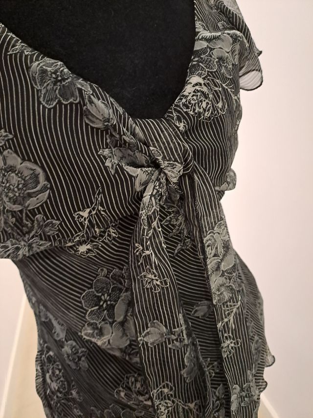 Top estampado negro-blanco H&M