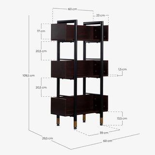 Estantería MDF y Acero 60x109,5x29,5cm Blanco