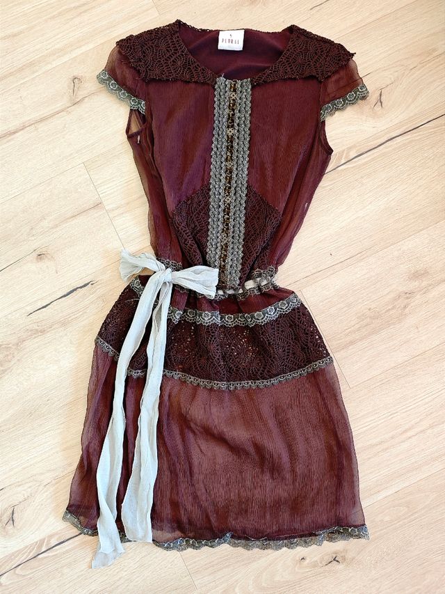 Vestido marrón Noche Vieja talla 40