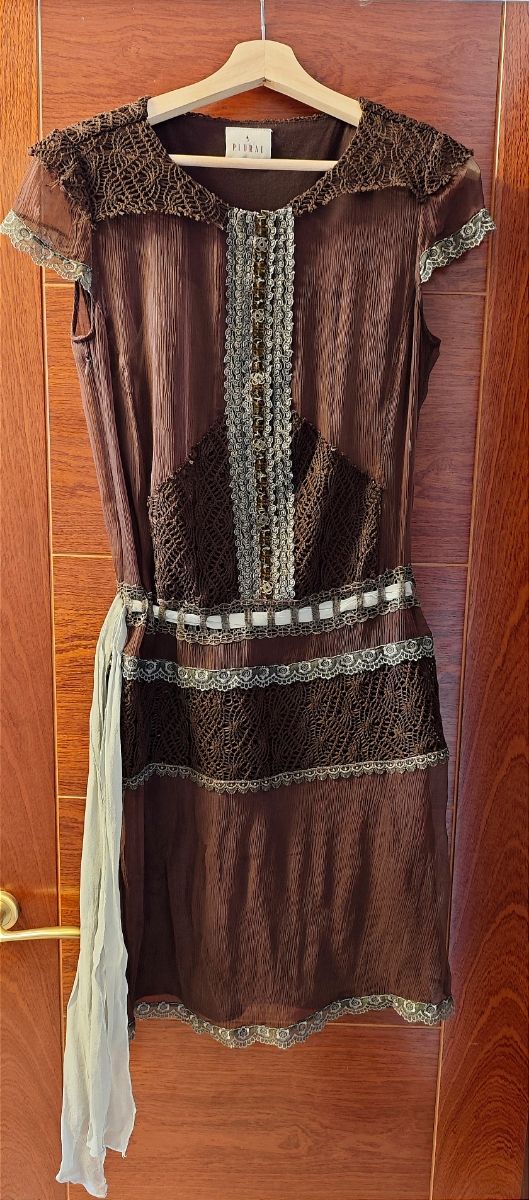 Vestido marrón Noche Vieja talla 40