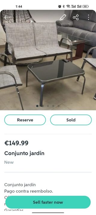 Conjunto terraza y jardin metalico tela
